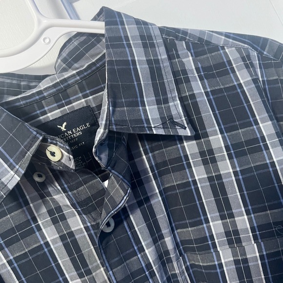 American Eagle Outfitters Other - American Eagle Plaid Shirt Mens S Black Classic Fit Stretch